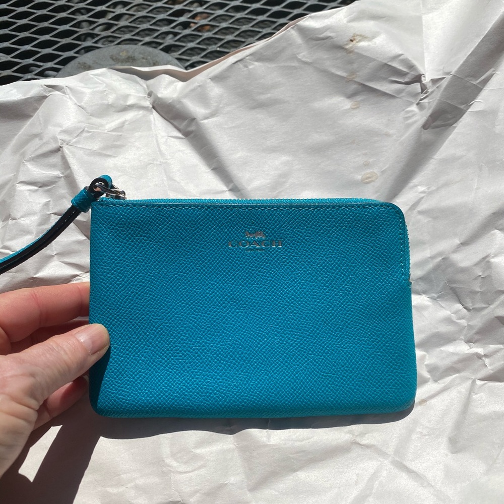 Coach Turquoise Cosmetic/Coin Purse/Wristlet